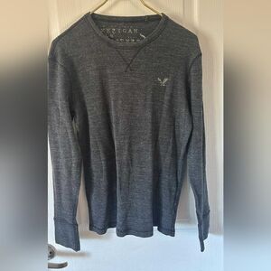 American Eagle Outfitters Men's Charcoal Long Sleeve Tee Layer Or Alone Size M